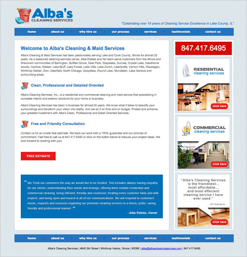 Albas Cleaning Service Website